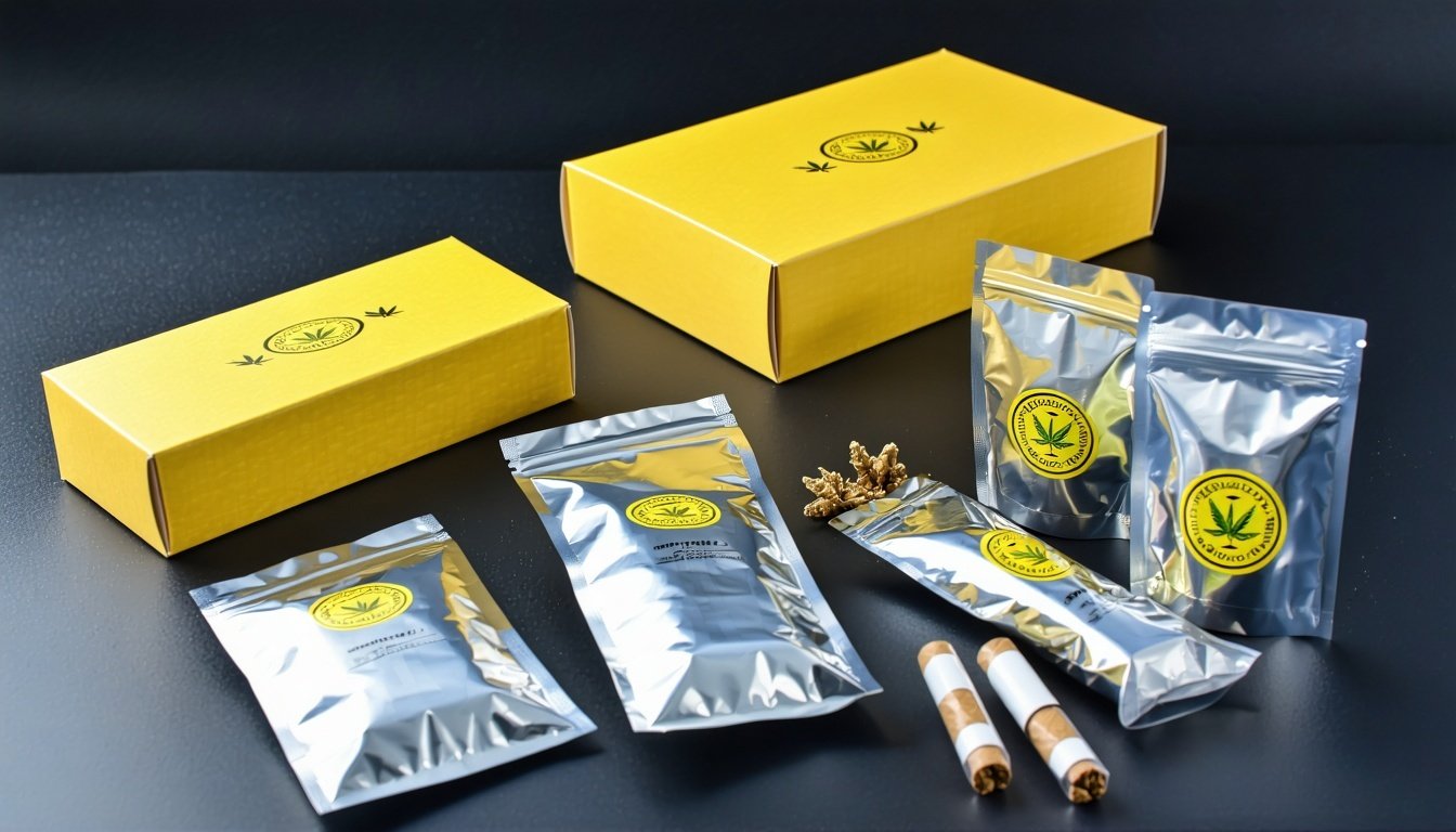 custom cannabis packaging Mylar bags boxes preroll tubes vape hardware-1