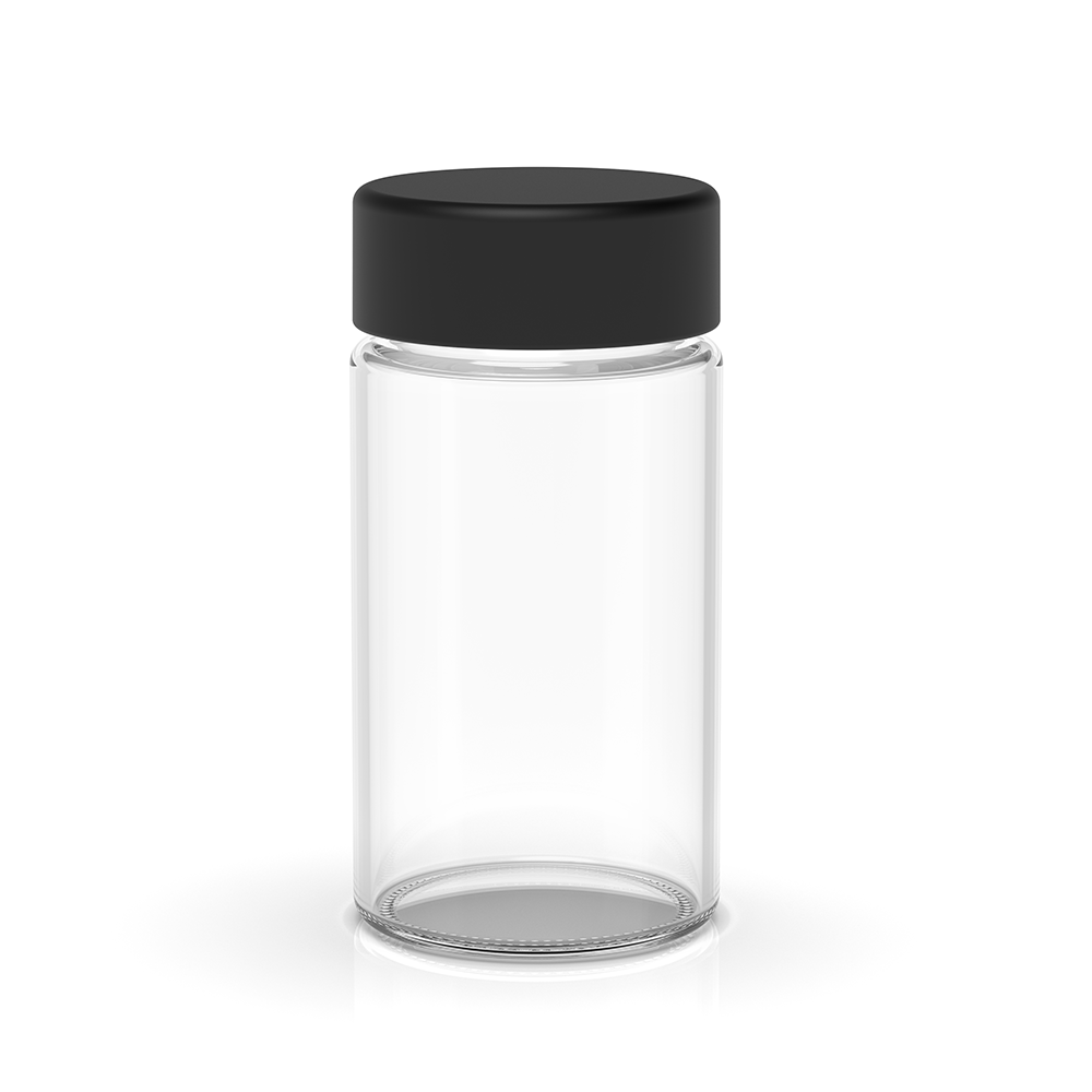 Glass Jar Black Lid 1